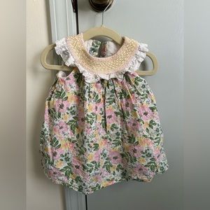 Smocked floral Joie dress with diaper cover